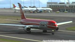 Heavy landings amp take offs A330200  B767300ER Madeira [upl. by Ermeena695]