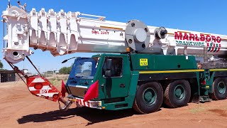 220 Ton Crane Loading Counterweights onto a Lowbed Truck  GMK6220L [upl. by Lamarre180]