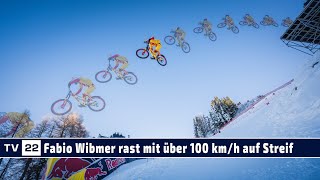 Weltpremiere auf der Streif Fabio Wibmer mit über 100 kmh auf der schwierigsten Abfahrt der Welt [upl. by Lebyram]