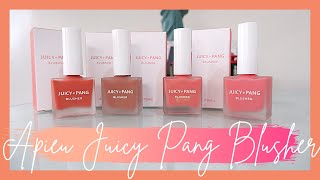 Apieu JUICY PANG Liquid Blush  Hand and Cheek Swatches  For Medium Brown Morena Asian Skin [upl. by Nada]