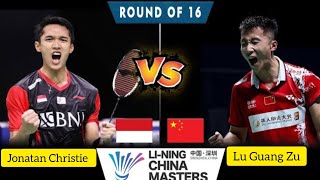 AGRESIF Jonatan Christie INA vs Lu Guang Zhou CHA LiNing China masters 2024 [upl. by Merfe]