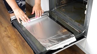 Wrap a dirty oven in foil After 2 hours all burns will disappear [upl. by Arakawa]