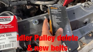 2005 G35 Idler Pulley Delete amp NewShorter Belts [upl. by Otrebireh782]