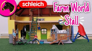 Schleich Farm World Pferdestall auspacken amp aufbauen 👨‍🌾 [upl. by Domash]