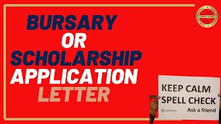 Bursary scholarship application letter [upl. by Lose]