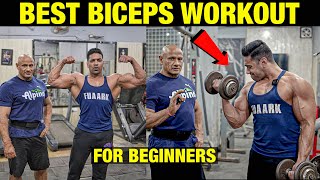 Best Biceps Exercise For Beginners  Huge Arms Workout [upl. by Sekoorb]