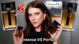 DIOR HOMME INTENSE VS DIOR HOMME PARFUM  Side by Side Fragrance Comparison [upl. by Aehsat]