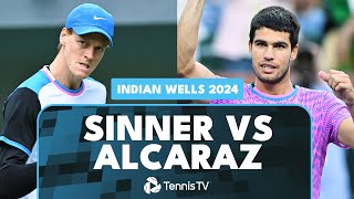 THRILLING Jannik Sinner vs Carlos Alcaraz Match  Indian Wells 2024 Highlights [upl. by Thetisa]