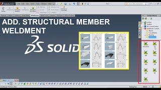 Add Weldment Profile Add Structural member [upl. by Ayotnom]