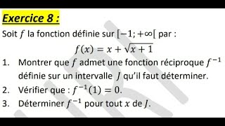 Solution dun exercice intéressant sur les fonctions réciproques  2 Bac [upl. by Wan]