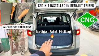 Cng Kit Installed Renault Triber  deepu cng  Amazing Space In Last Row In Triber [upl. by Onitram906]