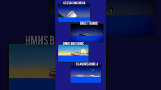 COSTA CONCORDIA VS TITANIC VS BRITANNIC VS ANDREA DORIA  SLEEPING SUN sinkingships titanic [upl. by Eirual371]