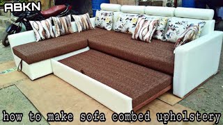 diy sofa comebed L shape upholstery full tutorial new [upl. by Balthazar932]