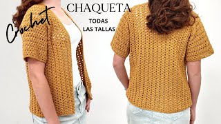 Cómo tejer chaqueta a crochet  TODAS LAS TALLLAS [upl. by Chaffinch453]