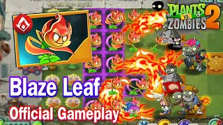 Pvz 2 1171 Official  New Plants Blaze Leaf Gameplay Max Level Power Up in Plants vs Zombies 2 [upl. by Hedi278]