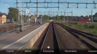 Train Drivers View Halmstad C  Malmö C in 10 minutes [upl. by Talyah]