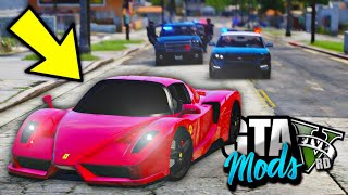 ASSALTO AO BANCO CENTRAL e FUGA INSANA DE FERRARI ENZO INCRÍVEL  GTA 5 MODS [upl. by Urana]