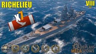 Richelieu 7 Kills amp 133k Damage  World of Warships Gameplay [upl. by Einhapets]