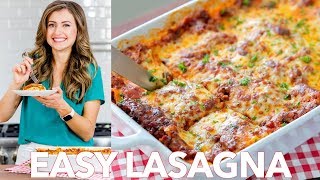 Beef Lasagna Recipe  Easy Dinner   Natashas Kitchen [upl. by Etnod]