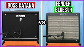 SOLID STATE VS TUBE  Boss Katana VS Fender Blues Junior [upl. by Stempien]