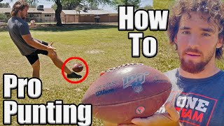 HOW TO PUNT A FOOTBALL  PUNT LIKE A PRO PUNTER  PUNT HIGHER amp FARTHER  PUNTER MICHAEL TURK [upl. by Bates528]