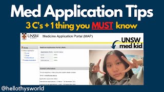 UNSW Medicine Application Tips 3 Cs med school application advice [upl. by Poland]