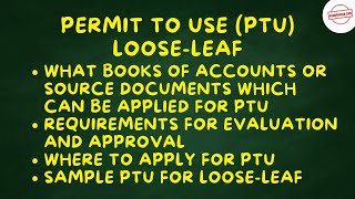 Permit To Use PTU Loose Leaf  𝗣𝗧𝗔𝗕𝗖𝗣 𝗕𝘂𝘀𝗶𝗻𝗲𝘀𝘀 𝗖𝗼𝗮𝗰𝗵𝗶𝗻𝗴 [upl. by Halla786]