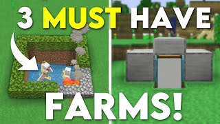 3 EASY Starter Farms For Beginners In Minecraft Bedrock 121 Iron Farm XP Farm Food Farm [upl. by Maida788]