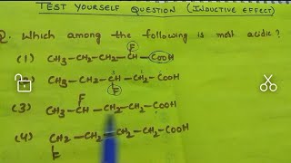 Test yourself solution to Trick to solve inductive effect questions easilyGeneral organic chemistry [upl. by Imiaj775]