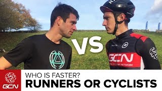 Running Vs Cycling  Who Is Faster  GCN Or GTN [upl. by Niki]