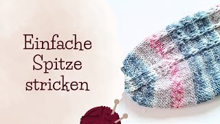 Einfache Sockenspitze  Bandspitze  Socken stricken lernen  Sockengrundkurs Teil 5 von 5 [upl. by Tnirb]