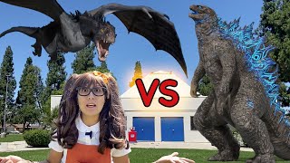 Dragon vs Godzilla Adventure Stories For Kids  Soso Pretend Play with Toy Dragon and Godzilla [upl. by Lasiaf514]