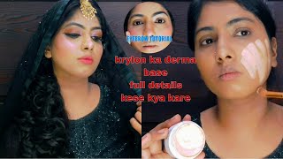 Step by Step Krylon derma base Makeup with Full details  how to use derma comflouge krylonderma ✨ [upl. by Enomahs]