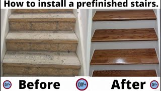 Extreme Stairs Makeover Transforming from Carpet to Hardwood Elegance stanstan DIY [upl. by Ponzo]