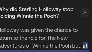 Sterling Holloway voice that we Winnie the Pooh throughout the 19661987￼ ￼ he retired in 1987 ￼￼￼ [upl. by Sualkcin642]