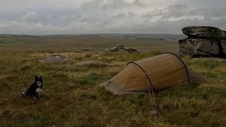 Wild Camping with my dog at Fox Tor on Dartmoor Hilleberg Nallo 2 [upl. by Lavery]