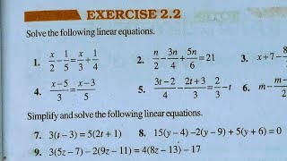 Class 8th maths l Exercise 22 l Chapter 2 l NCERT l Linear equation in one variable l Cbse board [upl. by Aramot]