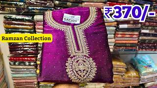 Hyderabad Wholesale Dress Materials Pakistani Fancy Work Suits Ramzan Special Shopping [upl. by Mira880]