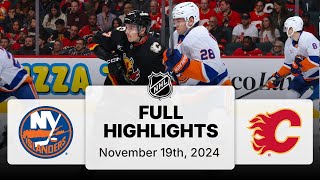 NHL Highlights  Islanders vs Flames  November 19 2024 [upl. by Sadnalor]