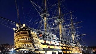 HMS Victory firing rolling broadside [upl. by Ecerahc]