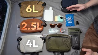 Bellroy Venture Sling 25L vs Lite Sling 4L vs Venture Sling 6L [upl. by Judon515]