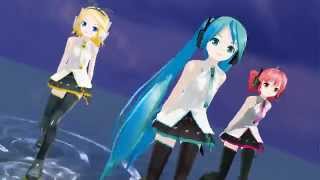 【MMD】FREELY TOMORROW Ver1（Lat式初音ミク・鏡音リン・重音テト，HD） [upl. by Einnos]