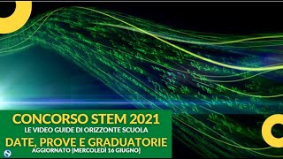 Concorso STEM 2021 si parte il 2 luglio date prove e info utili La guida rapida [upl. by Bigford]