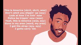 Childish Gambino  This Is America Lyrics Video [upl. by Osman878]