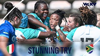 Incredible pace 🔥  Springbok Womens stunning try  Italy v South Africa [upl. by Ynahpit]