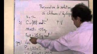 cours 1S  chimie  ch1 préparation de solution  volume dHCl à solubiliser [upl. by Monk]