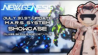 PSO2NGS MARS SYSTEM  Showcase Class Skills And Details [upl. by Arocahs]