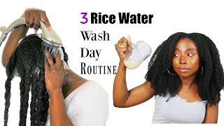 3 Rice water Fast Hair Growth Wash Day Routine  Natural Hair  Yao Women Secret [upl. by Ennasirk]