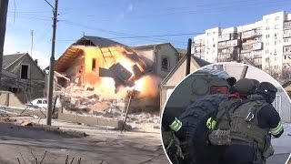 Russian special forces completely destroy house during shootout [upl. by Vatsug]