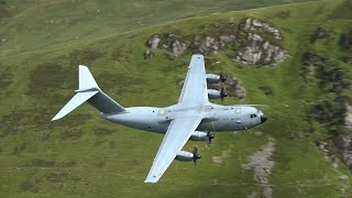 RAF A400M ATLAS SOARS THROUGH THE MACH LOOP [upl. by Atikin620]